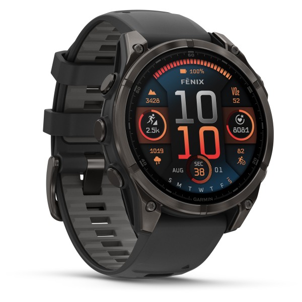 Garmin Fenix 8 AMOLED Sapphire Multifunktionsuhr Wandern (Gr Ø 47 mm |schwarz/ carbongrau titan dlc)