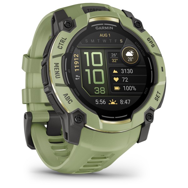Garmin Instinct 3 Amoled 50 mm Multifunktionsuhr (grau/ fern)