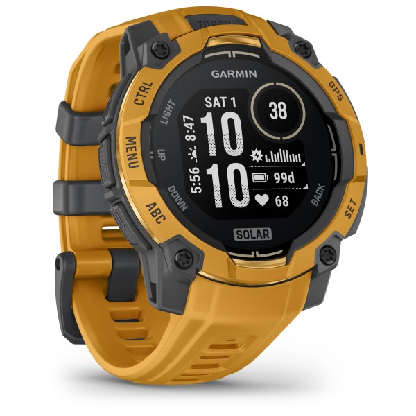 Garmin Instinct 3 Solar 45 mm Multifunktionsuhr (grau/ sun burst)
