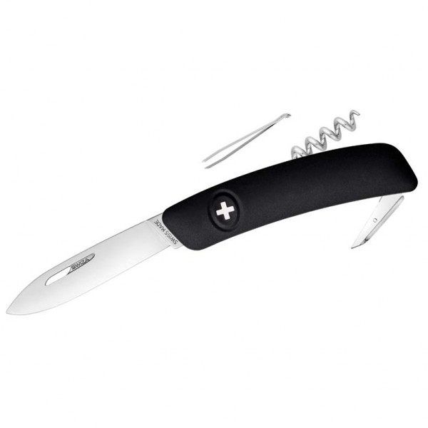 Swiza - Schweizer Messer D01 All Black - Messer Gr 7,5 cm schwarz