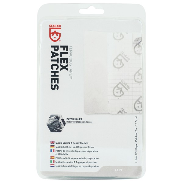 GearAid – Tenacious Tape Flex Patches maat , Clear