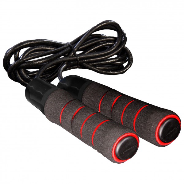Image of Gymstick - Springseil aus Leder - Functional Training schwarz/rot
