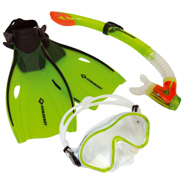Schildkröt Fun Sports Junior Schnorchel Set Bermuda Strandspielzeug (Gr S/M - 27-32 |grün/orange)