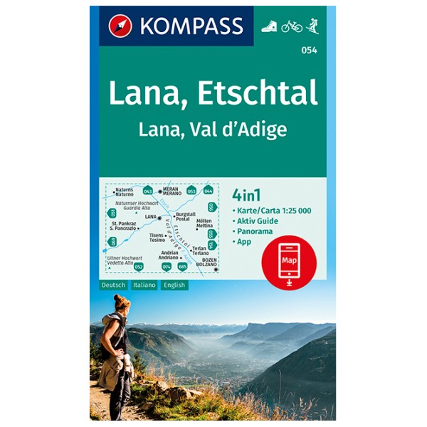 Image of Kompass - Lana, Etschtal Lana, Val d'Adige - Wanderkarte 1. Auflage - Neuausgabe bei Bergfreunde.ch - der Outdoor Shop