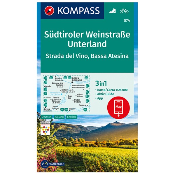 Image of Kompass - Südtiroler Weinstraße, Unterland, Strada del Vino - Wanderkarte 1. Auflage - Neuausgabe bei Bergfreunde.ch - der Outdoor Shop