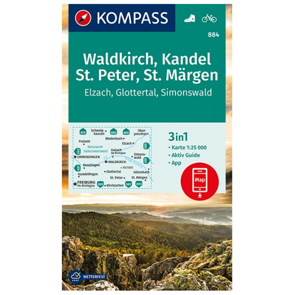 Image of Kompass - Waldkirch, Kandel, St.Peter, St. Märgen - Wanderkarte 1. Auflage - Neuausgabe bei Bergfreunde.ch - der Outdoor Shop