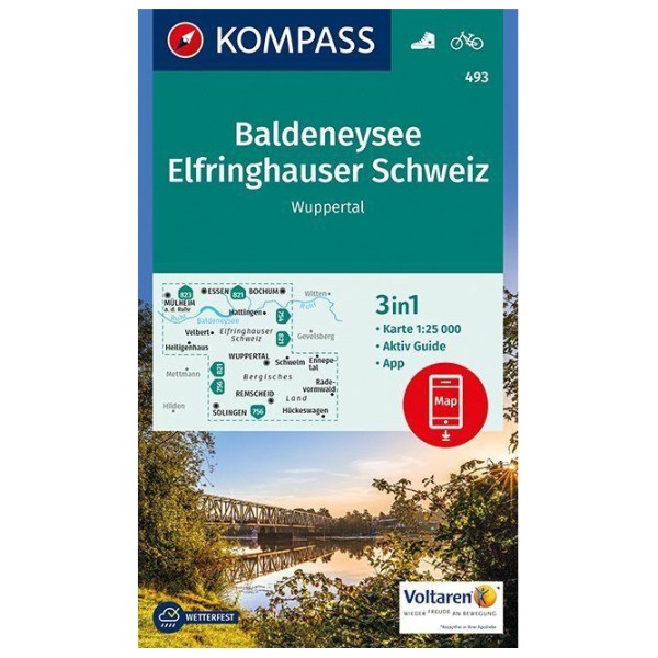 Image of Kompass - Baldeneysee, Elfringhauser Schweiz, Wuppertal - Wanderkarte Karte / Gefaltet / Geklebt bei Bergfreunde.ch - der Outdoor Shop