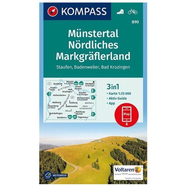 Image of Kompass - Münstertal, Nördliches Markgräflerland - Wanderkarte Karte / Gefaltet / Geklebt bei Bergfreunde.ch - der Outdoor Shop