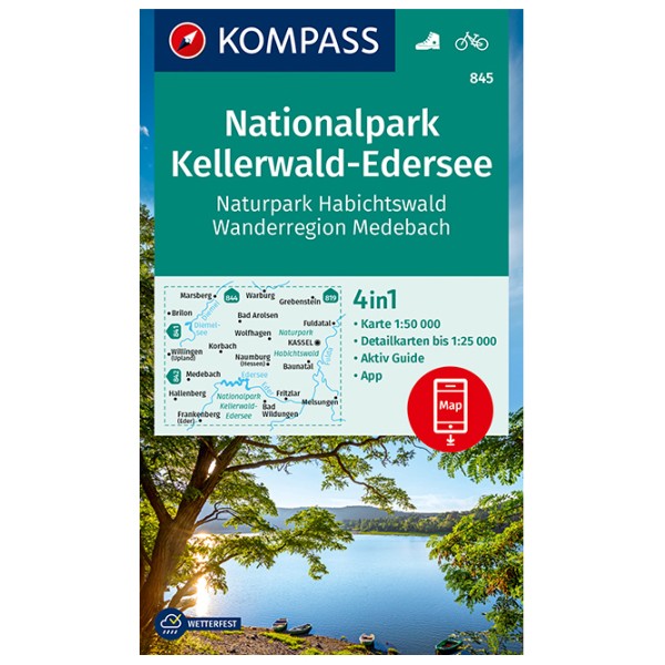 Image of Kompass - Kellerwald-Edersee, Habichtswald, Medebach - Wanderkarte 1. Auflage bei Bergfreunde.ch - der Outdoor Shop