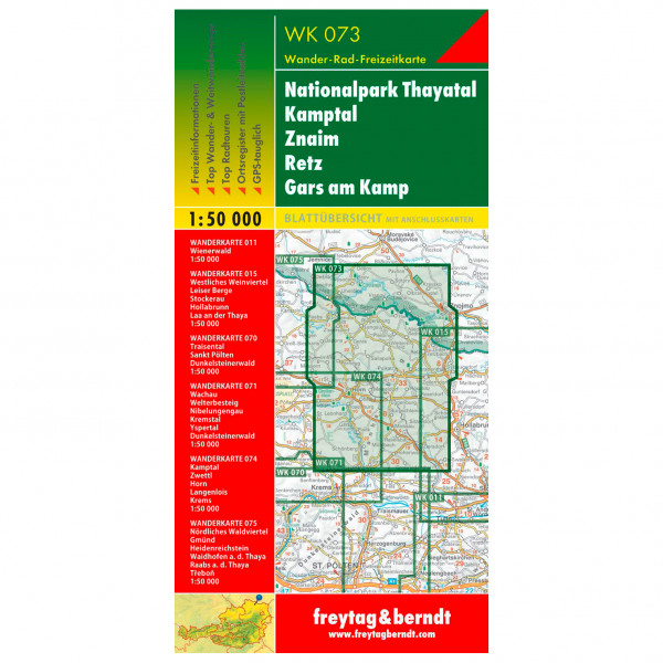 Image of Freytag & Berndt - Thayatal - Kamptal - Znaim - Retz - Gars Am Kamp - Wanderkarte Auflage 2021