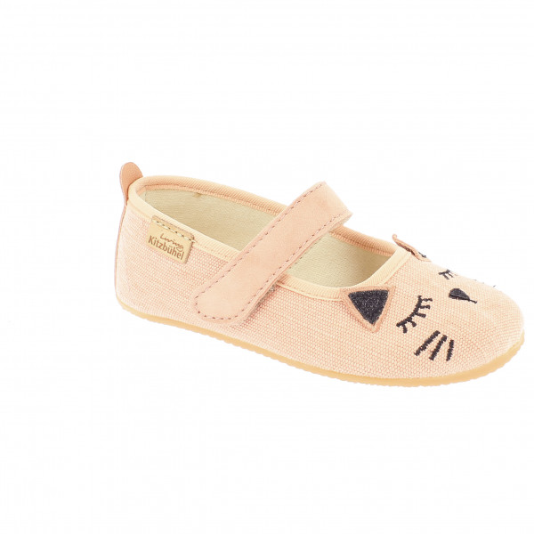 Image of Living Kitzbühel - Kid"s Ballerina Schlafendes Kätzchen - Hüttenschuhe Gr 23;24 beige;beige/weiß'