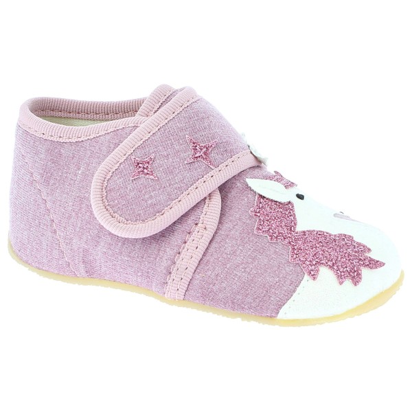 Image of Living Kitzbühel - Kid"s Babyklett Einhorn & Regenbogen - Hüttenschuhe Gr 20 lila'