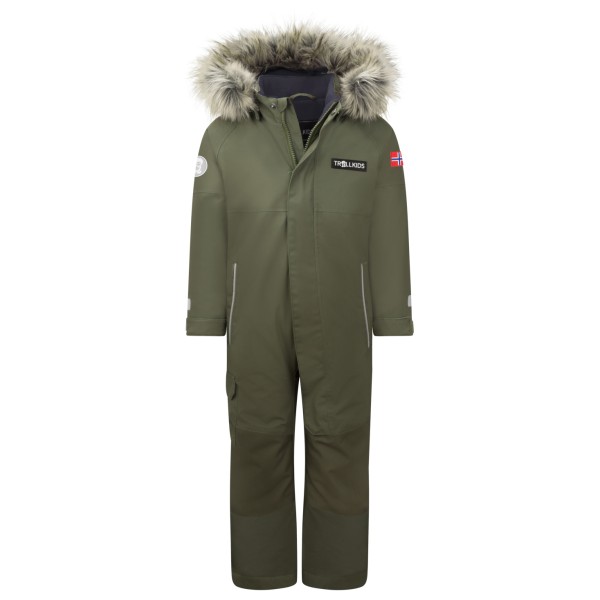 Trollkids Kirkenes Snowsuit Overall Kinder (Größe 80 |oliv |wasserdicht)