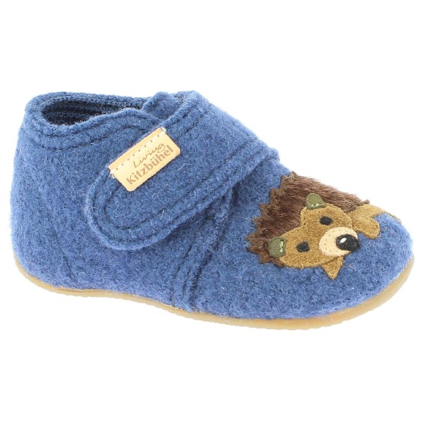 Image of Living Kitzbühel - Baby"s Klettschuh Igel und Pilz - Hüttenschuhe Gr 21 blau'