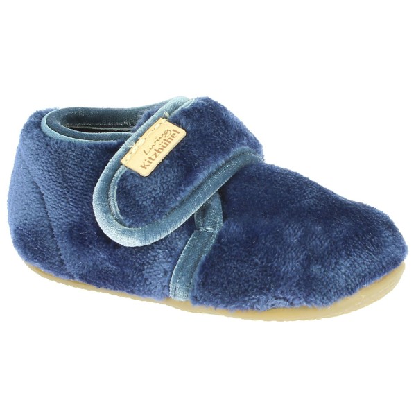 Haus- & Hüttenschuhe Living Kitzbühel Baby's Klettschuh Samt Unifarben Kinder (Gr 19 |blau)