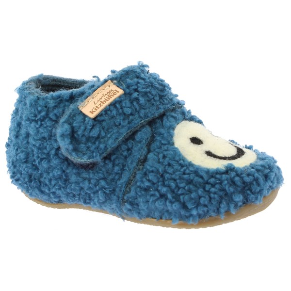 Image of Living Kitzbühel - Baby"s Klettschuh Smiley - Hüttenschuhe Gr 18;19;20;21;22;23;24;25;26;27;28;29;30 blau'