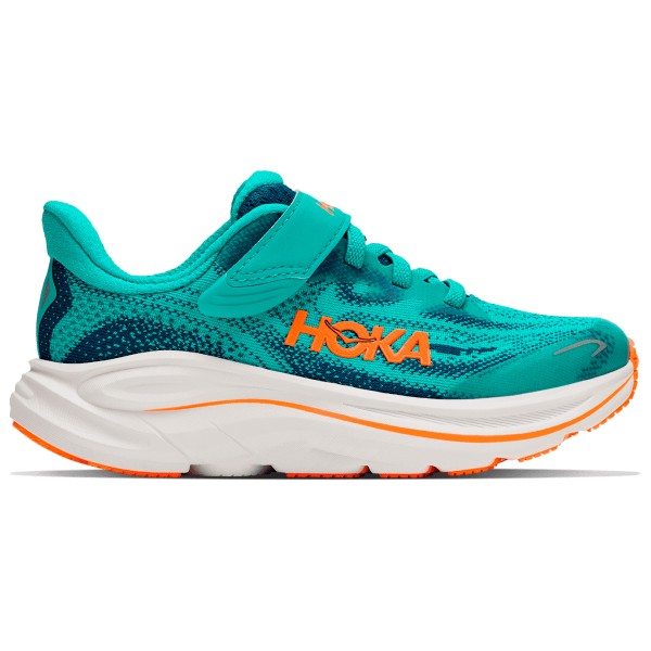 HOKA Kid’s Clifton 10 Little Hardloopschoenen 1/3 electric aqua Blauw