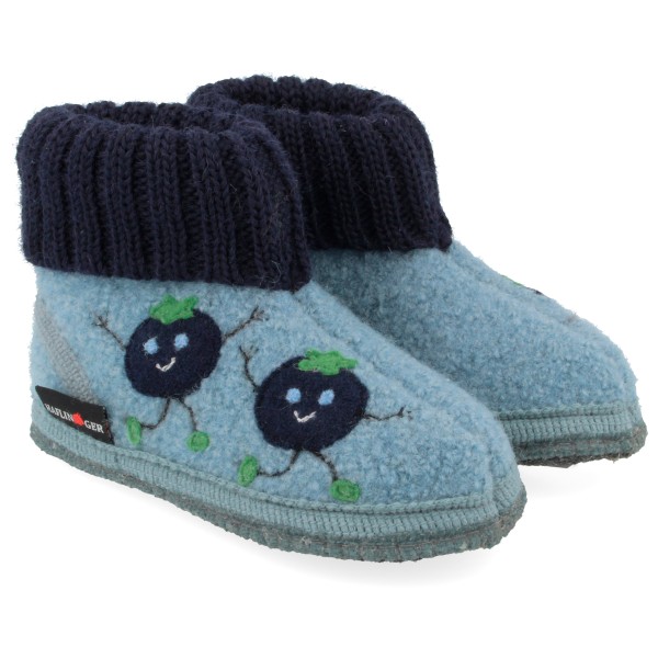 Haflinger Kid’s Hüttenschuh Blaubeere Pantoffels turkoois Turquoise