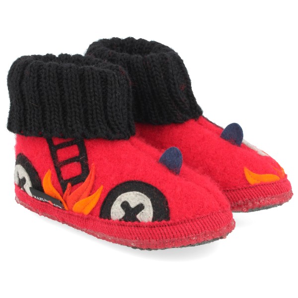 Haflinger Kid’s Hüttenschuh Feuerwehr Pantoffels Rood