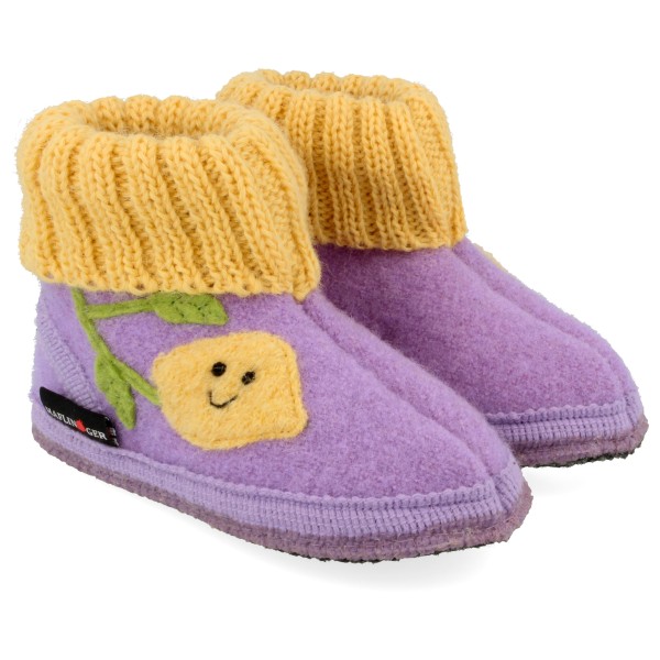 Haflinger Kid’s Hüttenschuh Zitrone Pantoffels Purper