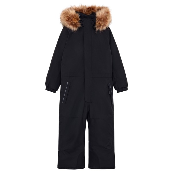 Color Kids Kid’s Coverall with Contrast & Fur Overall Zwart