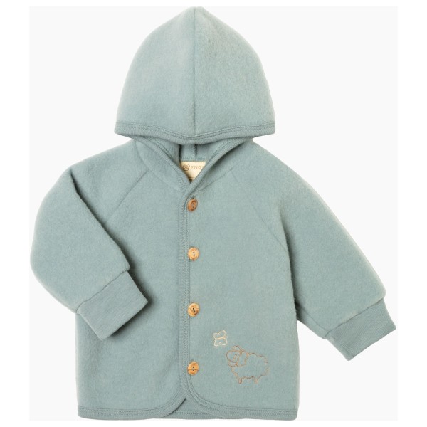 Engel Kinder Kapuzenjacke mit Holzknöpfen Wollen vest /turkoois Wit