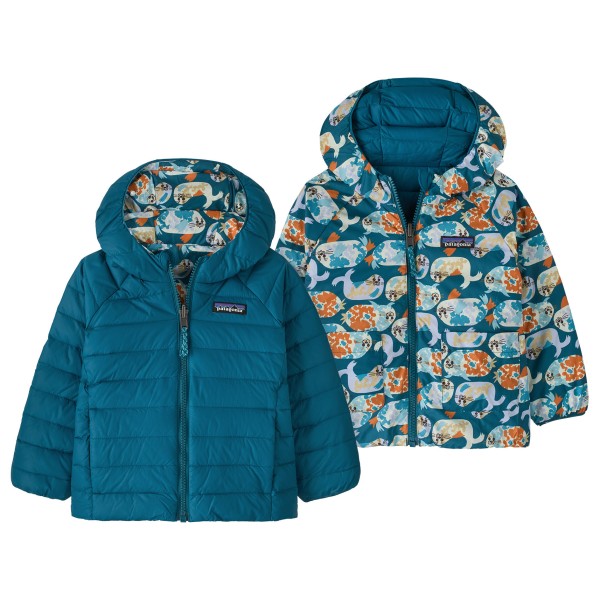 Patagonia Baby Reversible Down Sweater Hoody Donsjack Months Blauw