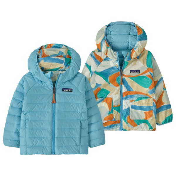 Patagonia Baby Reversible Down Sweater Hoody Donsjack Months turkoois Turquoise