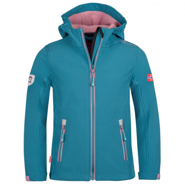 Image of Trollkids - Girl"s Trollfjord Jacket - Softshelljacke Gr 98 türkis'