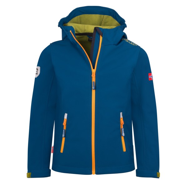 Trollkids Trollfjord Jacket Softshelljacke Kinder (Größe 128 |blau)