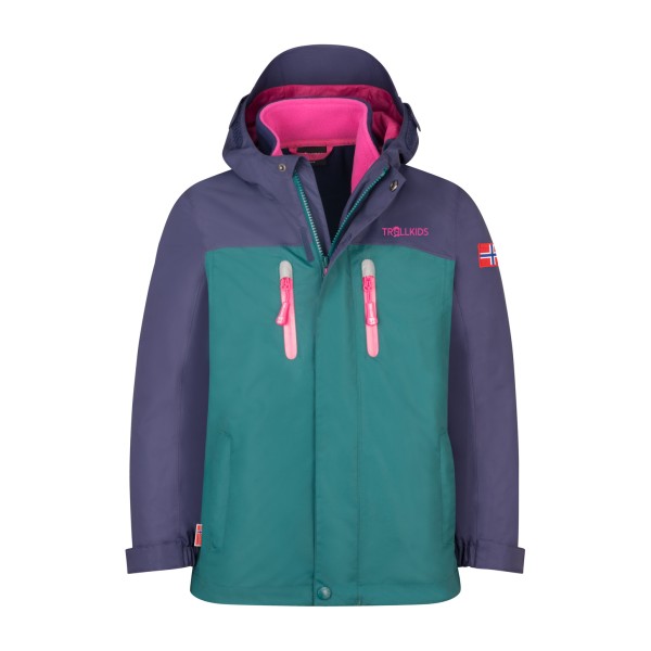 Trollkids Girl’s Bryggen 3in1 Jacket 3-in-1-jas turkoois Blauw