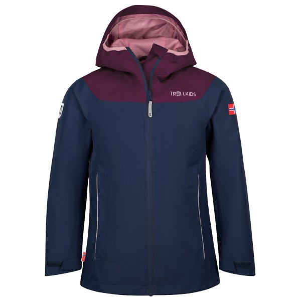 Image of Trollkids - Girls Bergen Jacket - Regenjacke Gr 104;110;116;140;152;164;176;92;98 blau;rosa