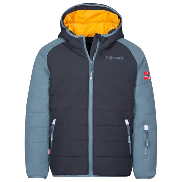Trollkids Hafjell Snow Jacket Pro Skijacke Kinder Wandern (Gr 98 |grau/blau |wasserdicht)