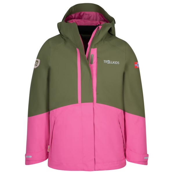 Image of Trollkids - Girl"s Skanden 3in1 Jacket - Doppeljacke Gr 128 rosa/oliv'