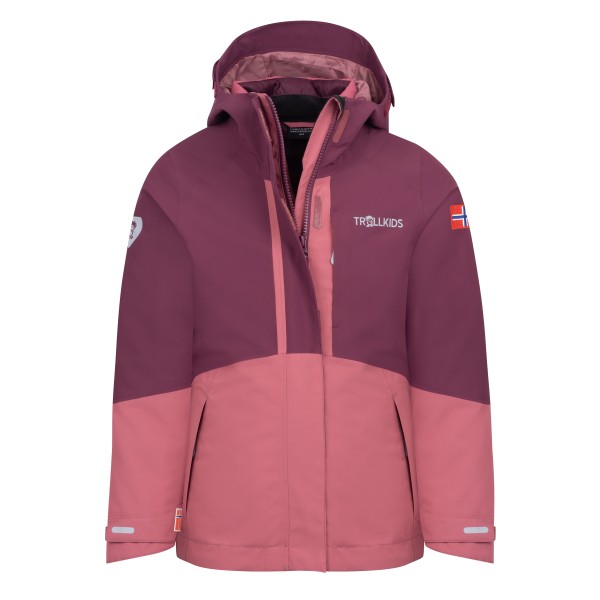 Trollkids Girl’s Skanden 3in1 Jacket 3-in-1-jas purper Roze