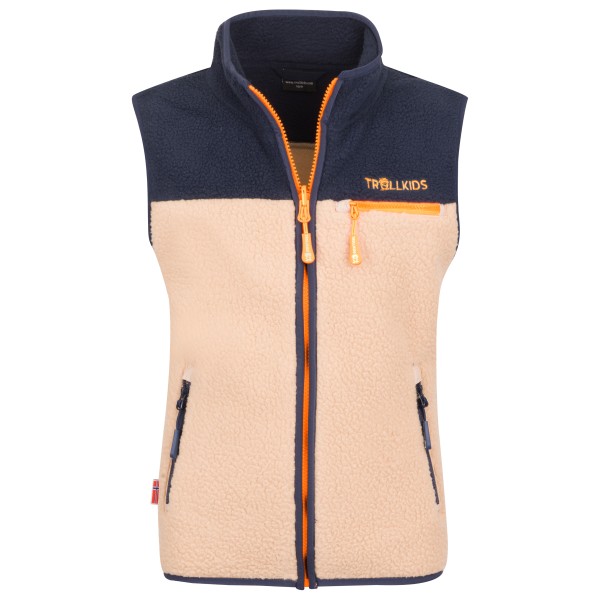 Trollkids Kid’s Hemsedal Vest Fleecebodywarmer Beige