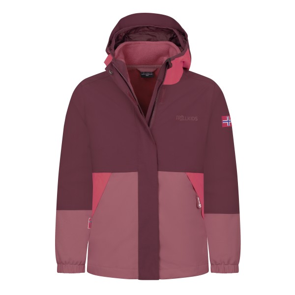 Trollkids Kid’s Kjerak 3in1 Jacket 3-in-1-jas purper Rood