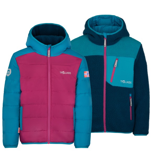 Image of Trollkids - Kid"s Sandvika Turnover Jacket - Fleecejacke Gr 104;110;116;140;164;176;92;98 blau;bunt;oliv/blau'