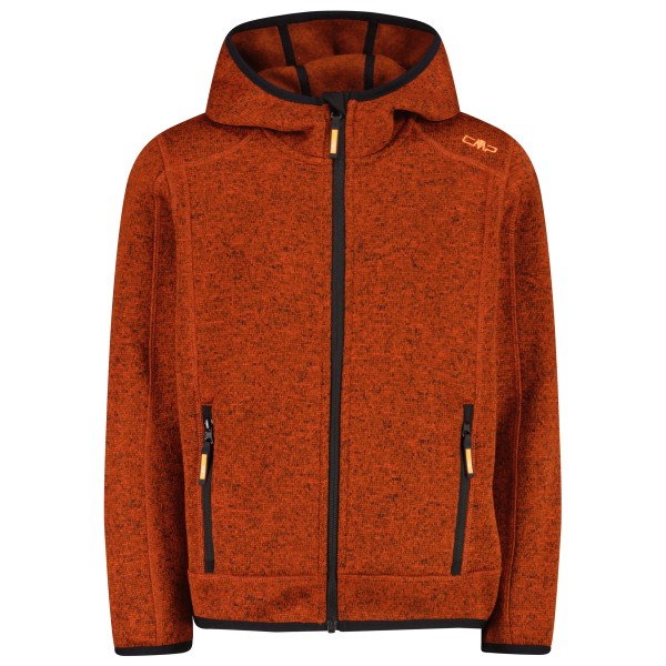 CMP Boy’s Jacket Fix Hood Jacquard Knitted Fleecevest Rood