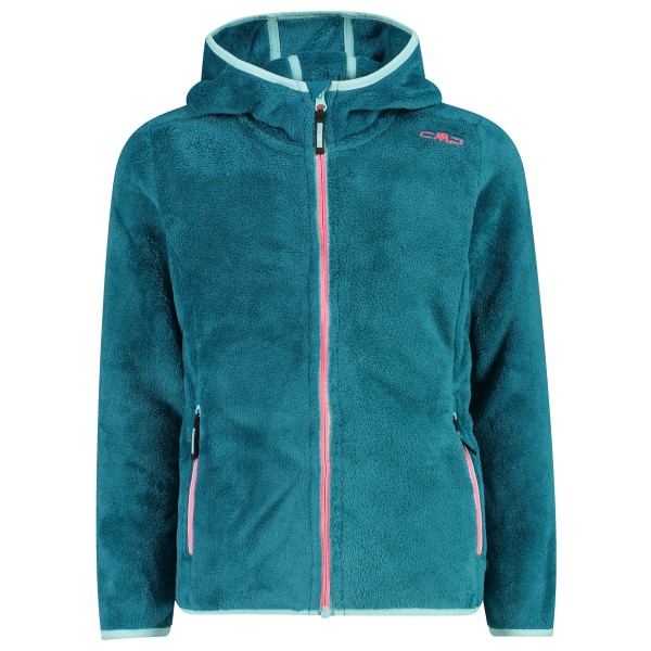 Image of CMP - Girl"s Jacket Fix Hood Highloft - Fleecejacke Gr 104;110;116;128;140;152;164;176;92;98 rosa;schwarz;türkis'