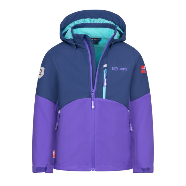 Trollkids Girl’s Balestrand Jacket Softshelljack purper Blauw