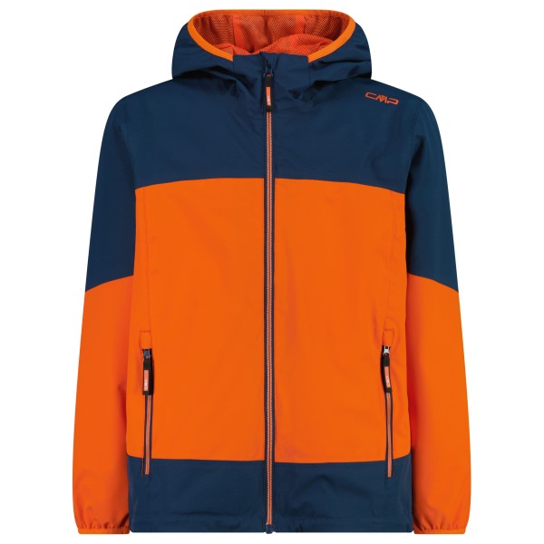 Regenjacke CMP Jacket Fix Hood Ripstop Kinder (Gr 176 |orange |wasserdicht)