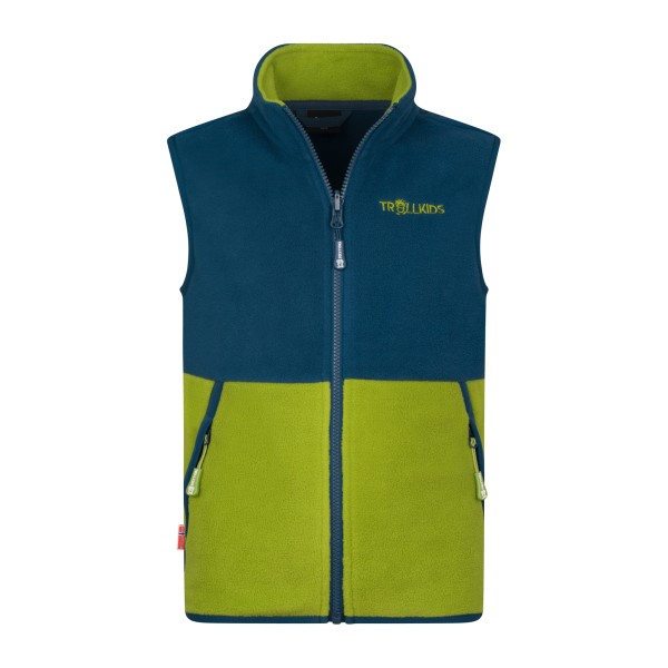 Trollkids Kjerag Vest Fleeceweste Kinder (Größe 164 |blau/oliv)