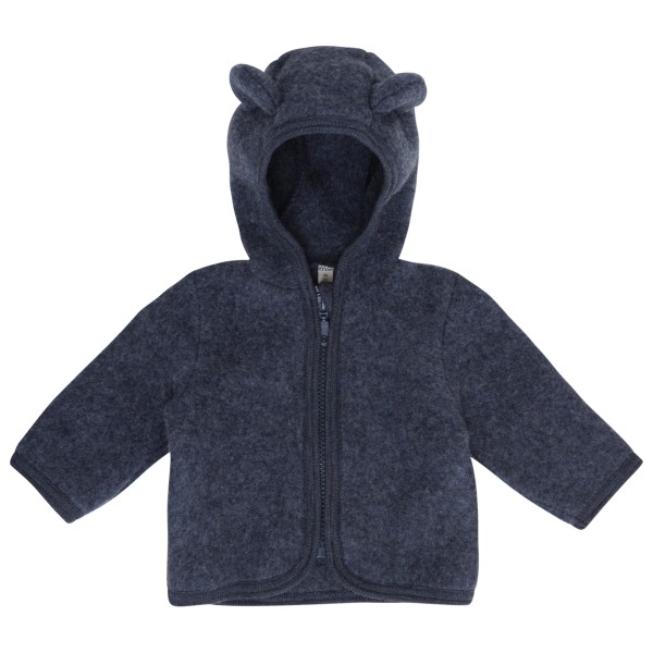 Huttelihut Baby’s Jacket Bear Ears Wool Fleece Merinovest Blauw