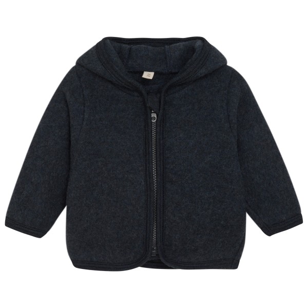 Image of Huttelihut - Kid"s Jacket Bear Ears Wool Fleece - Merinojacke Gr 104;110;80;92;98 grau;schwarz'