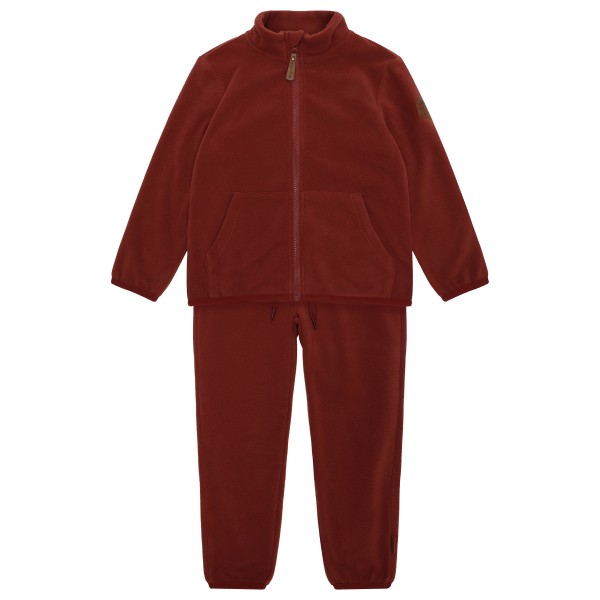 Image of Mikk-Line - Kid"s Fleece Set Recycled - Fleecejacke Gr 110;116;122;128;134;140;146;152 rot;schwarz'