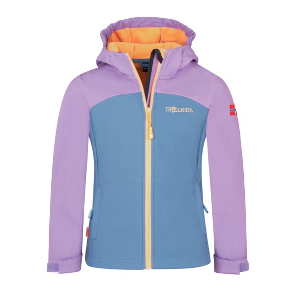Softshelljacke Trollkids Kristiansand Jacket XT Kinder (Gr 152 |blau/lila |wasserdicht)