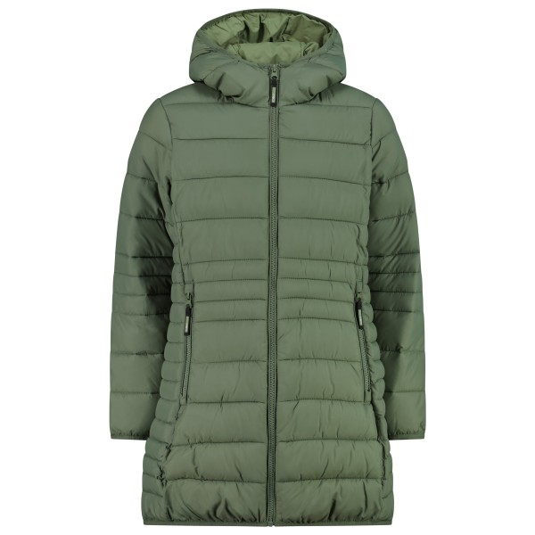 CMP Girl’s Down Coat Fix Hood Taffeta Lange jas Olijfgroen