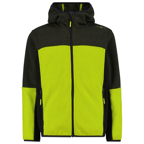 CMP Kid’s Jacket Fix Hood Jacquard Knitted Fleecevest Groen