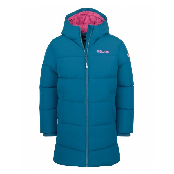 Trollkids – Girl’s Aurland Coat XT – Lange jas maat 98, Blauw